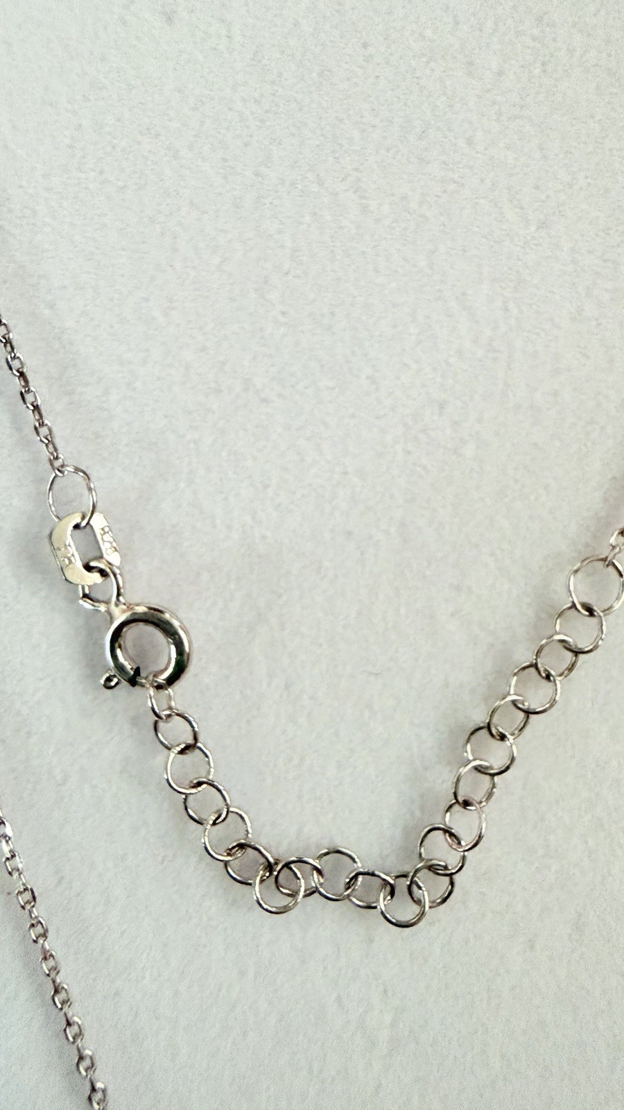 Silver 925 cubic zirconia stones”Love” Charm Pendant Cable Chain Necklace
