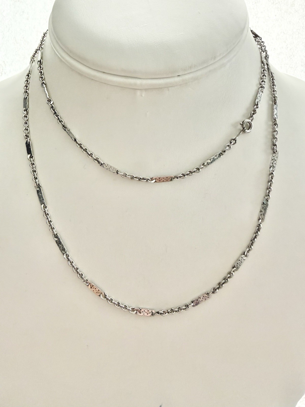 Vintage 925 Sterling Silver ELKA Fancy Link 30” Necklace 10.33g