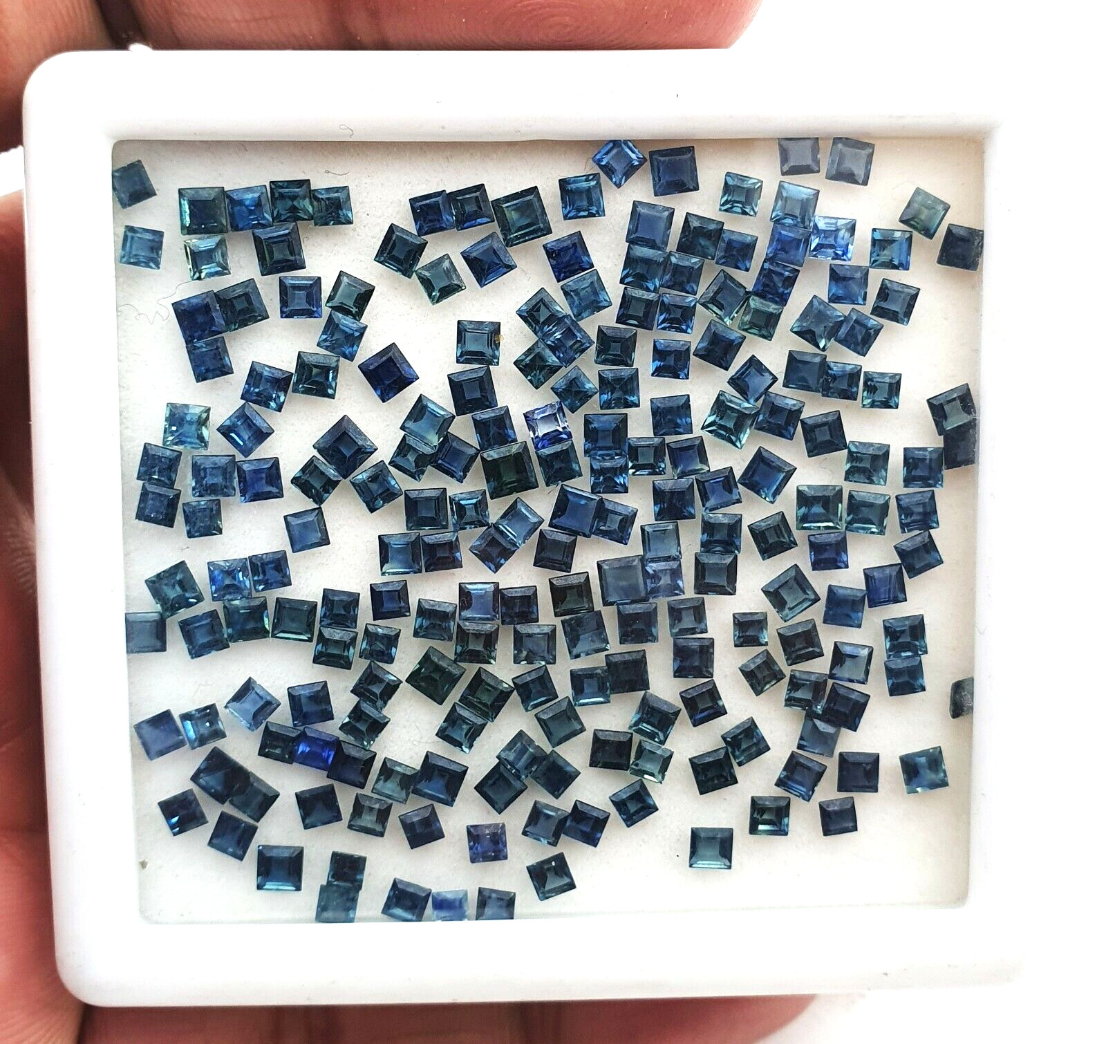 Natural Blue Sapphire Square Cut Loose Gemstone Lot 50 Pcs 2.50-3 MM 6 CT