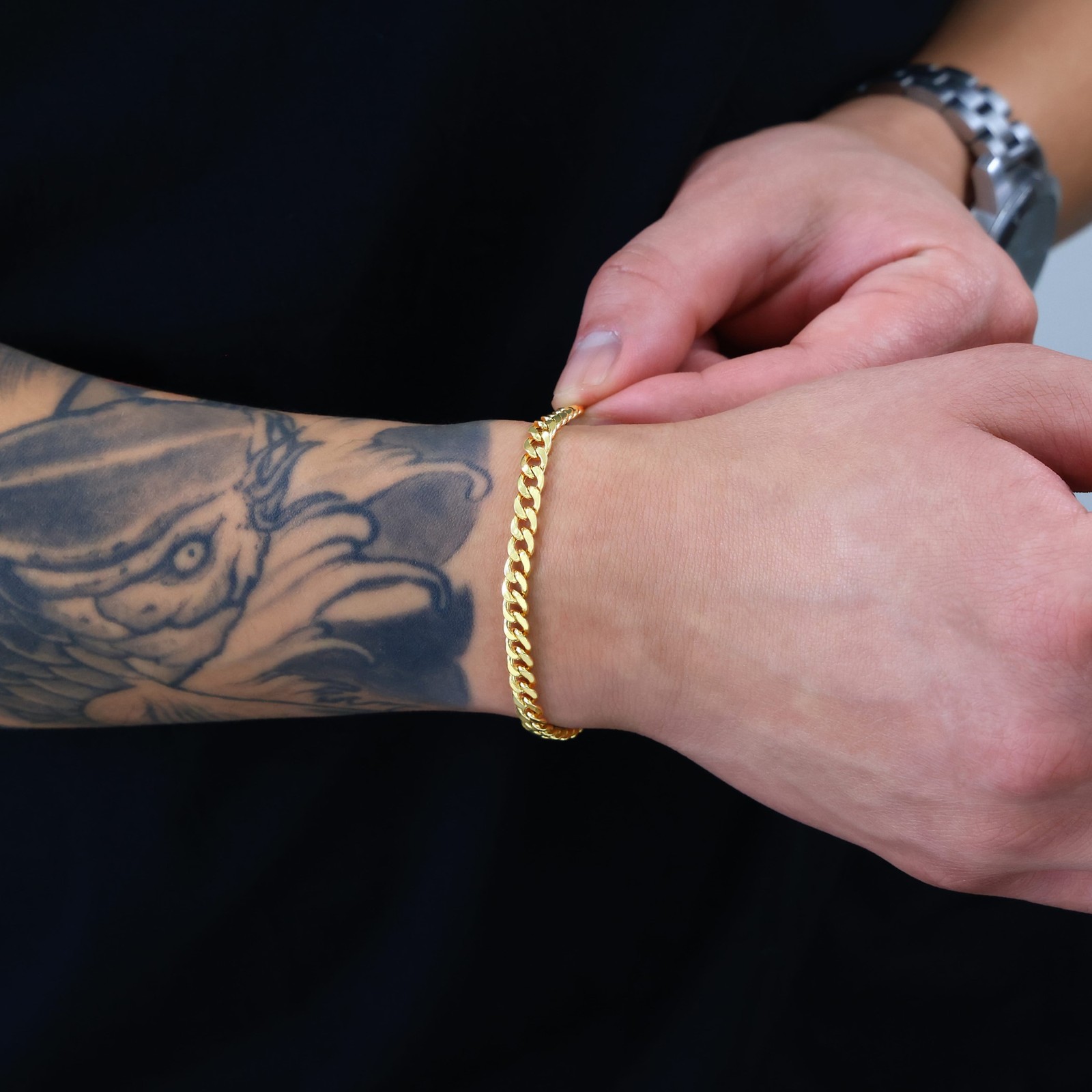 10K Yellow Gold 5mm Miami Cuban Link Chain Bracelet Men Women 7″ 7.5″ 8″ 8.5″ 9″