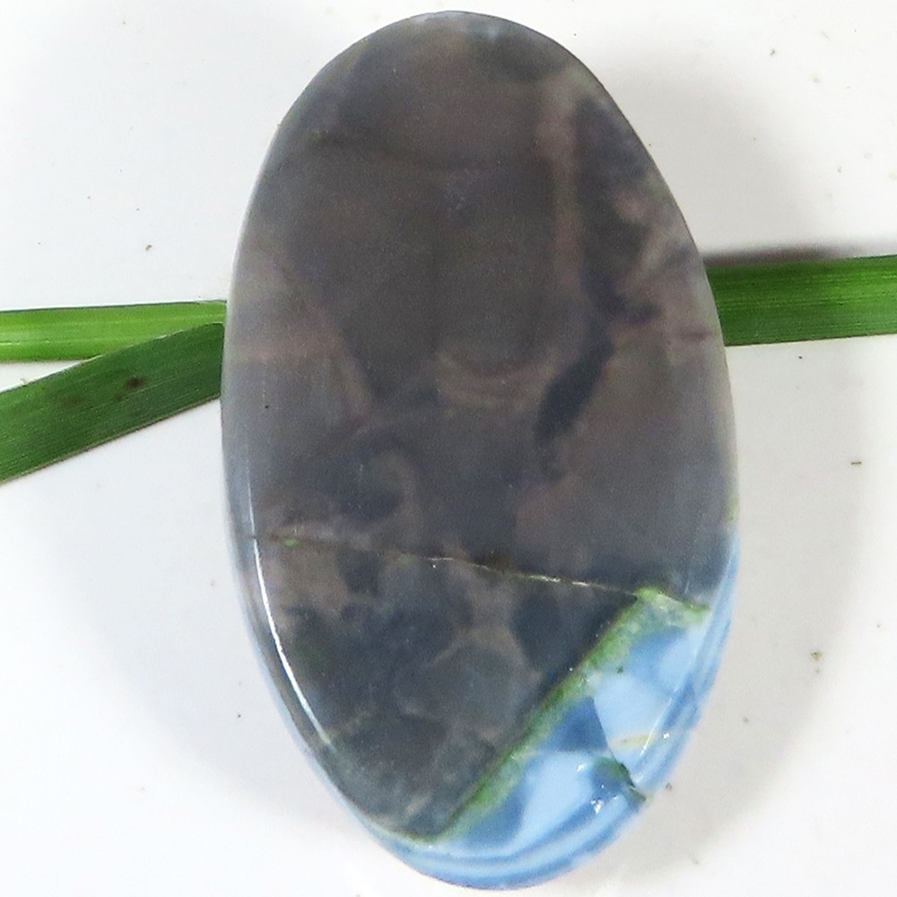 55.70 Cts Natural Blue Opal Eye Oval Cabochon Loose Gemstone 20x34x11 mm LP3
