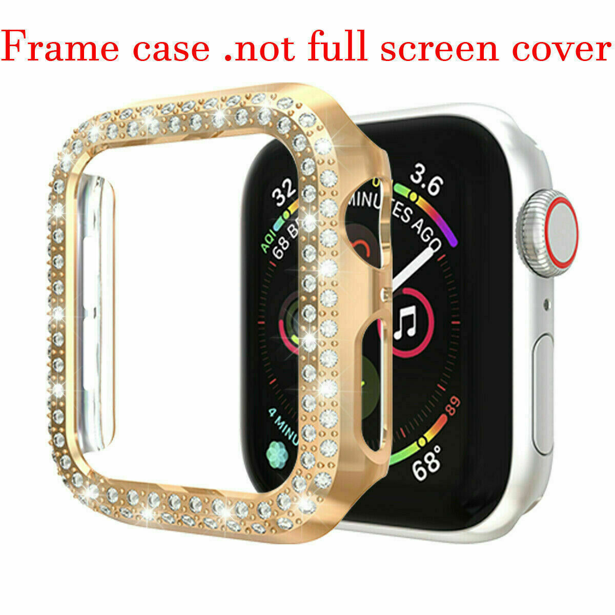 For Fitbit Versa 3/ Sense Bling Metal Stainless Steel Watch Band Strap Case