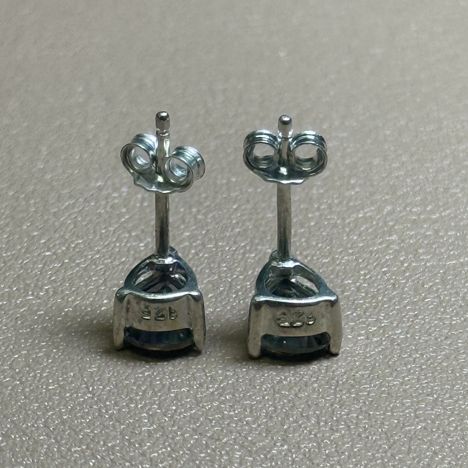 Mystic Rainbow Topaz Stud Earrings in Solid Sterling Silver 5.7mm