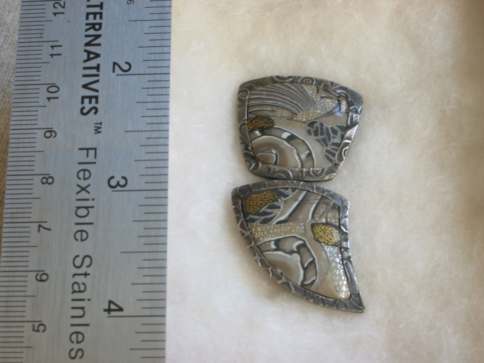 BROOCH PIN & PENDANT 2-IN-1 CONTEMPORARY ABSTRACT SIGNED MIXED MEDIA LAPEL PIECE