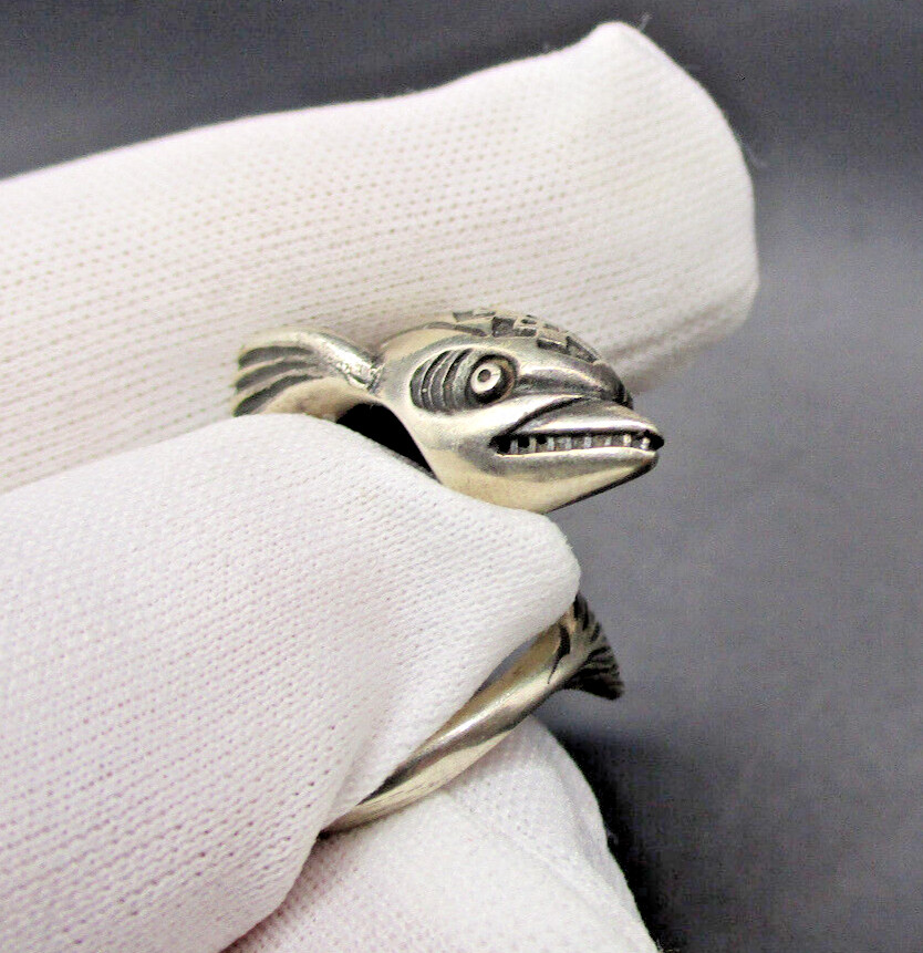 Silver Ring FISH 925 Sterling Designer Handmade Master Hallmarked RG 53