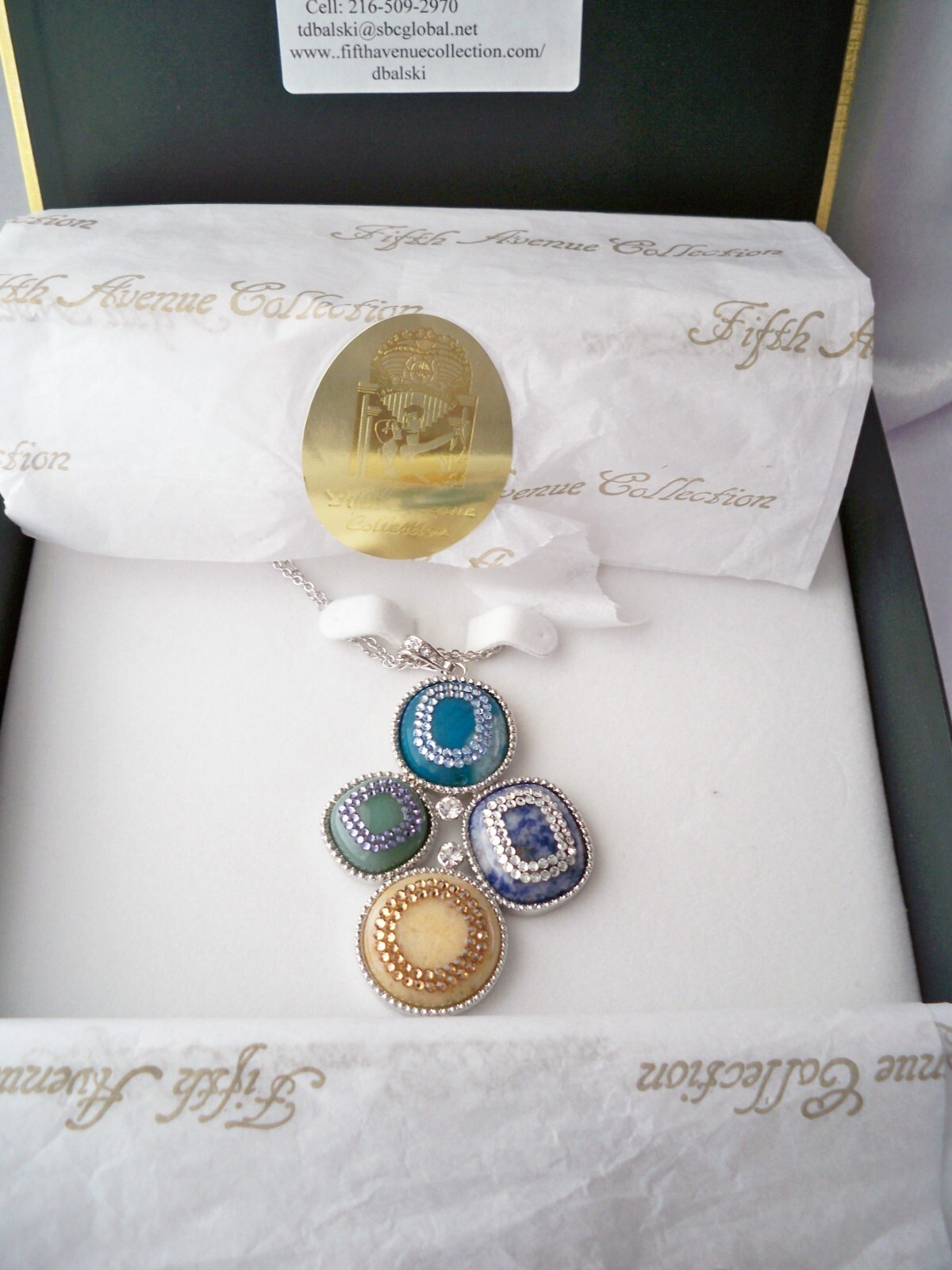Fifth Avenue Collection “True Colors” Multicolor Gemstone Cabochons Necklace