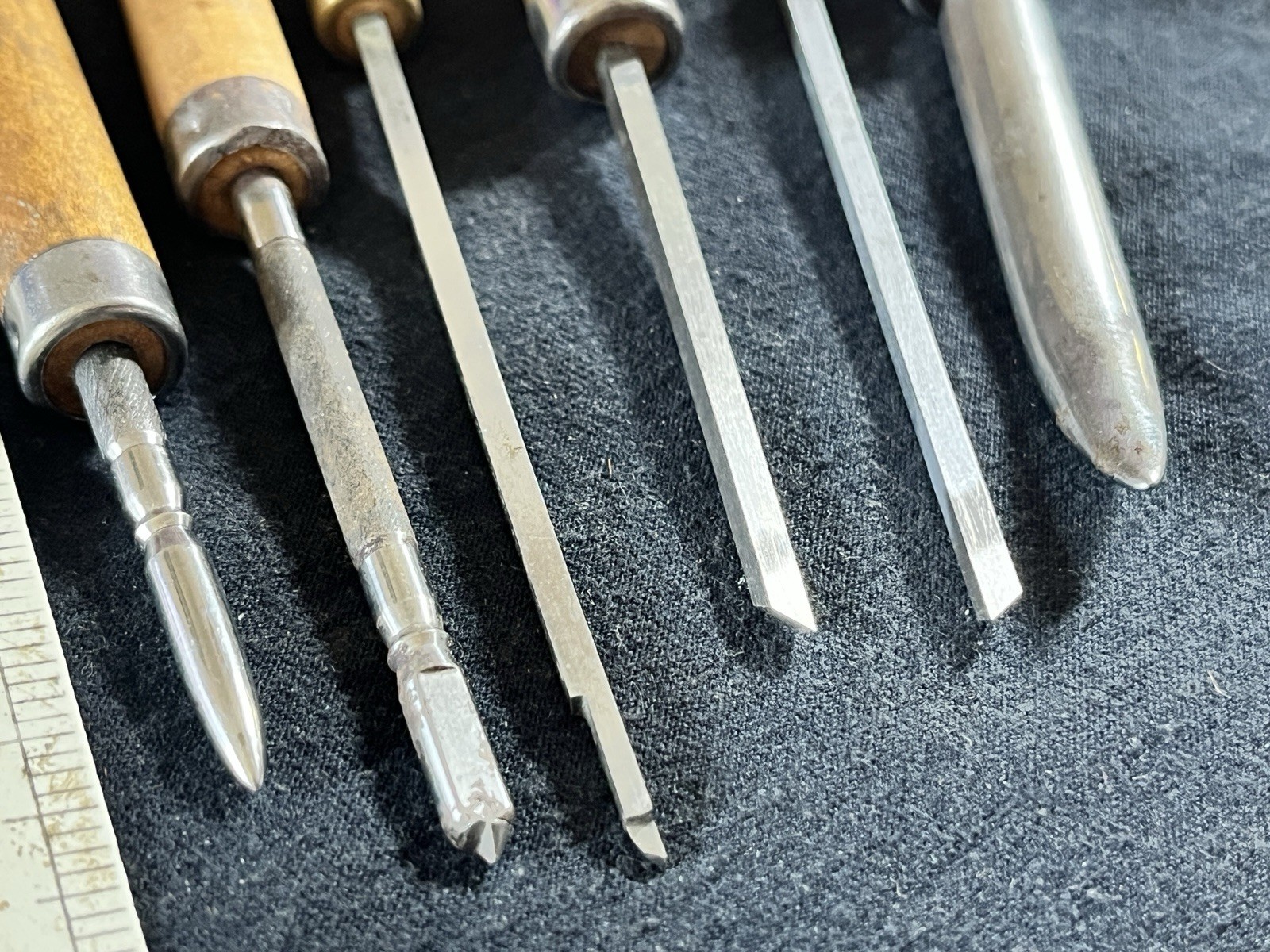 6 Vintage Lot Gravers Lathe Cutting Burnishing Watchmaker Watch Tools -2 Unique