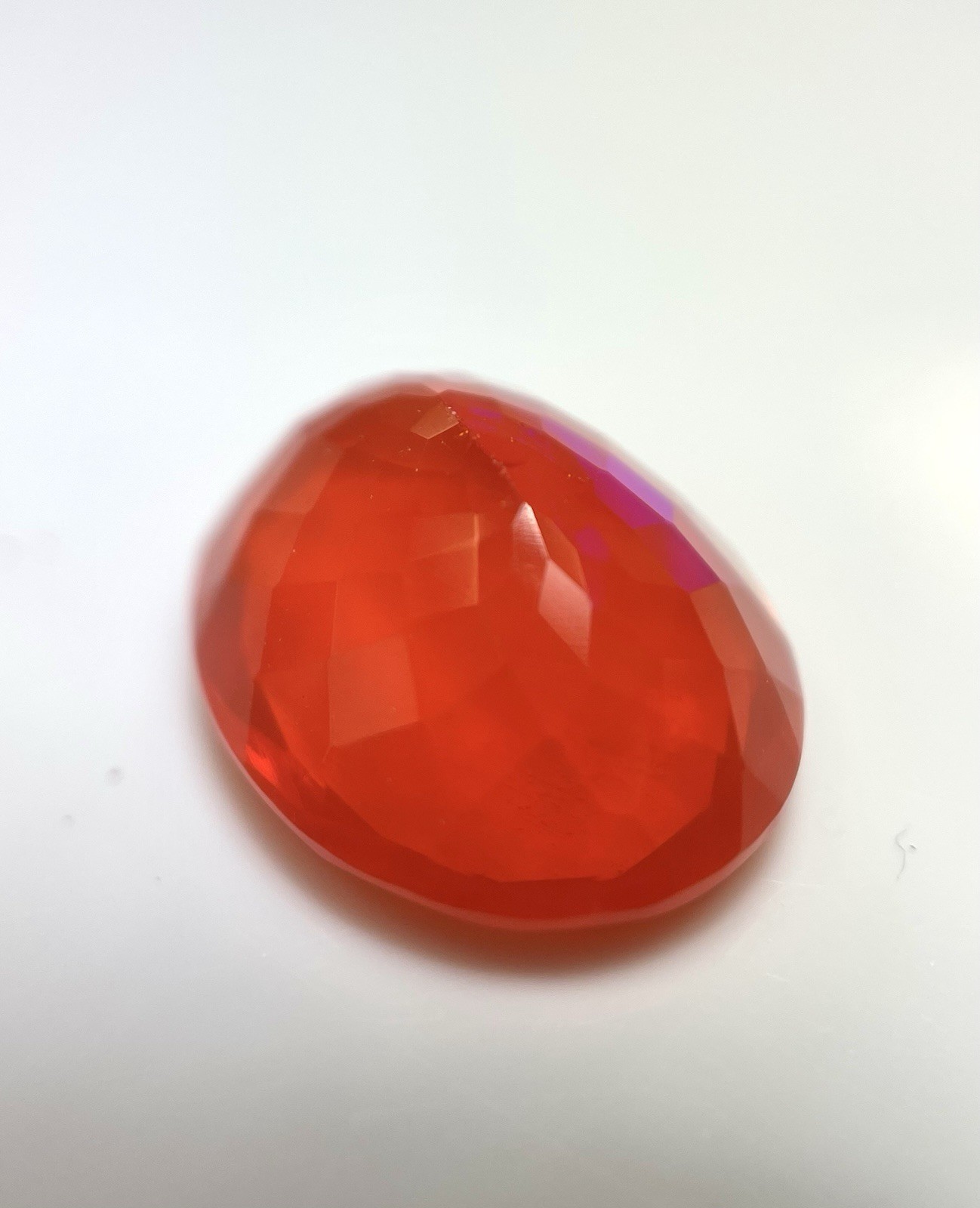 Natural Ethiopian Fire Opal Oval Orange With Play Of Color 7.03ct.
