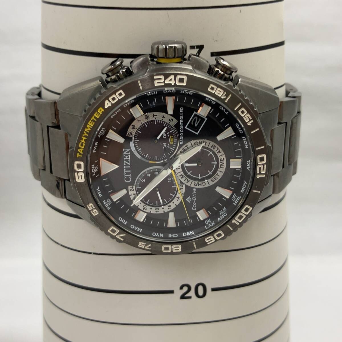 CITIZEN PROMASTER Eco-Drive CB5037-84E Black Solar Radio Men Watch FS