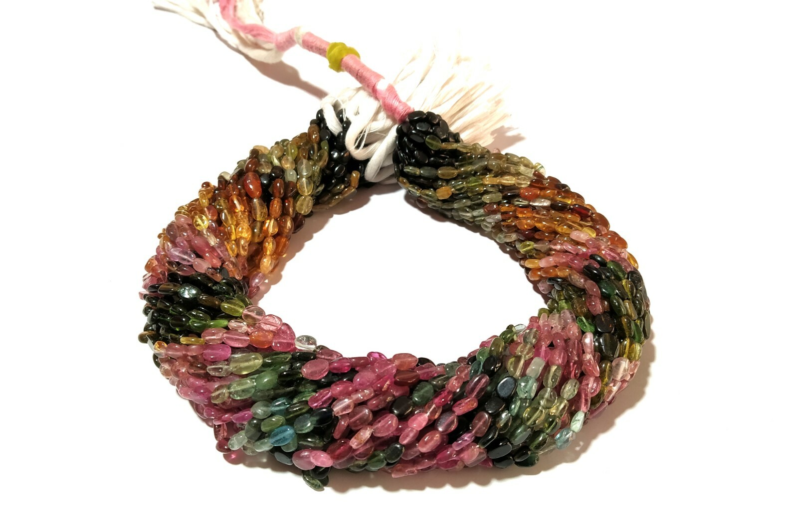 1 Strand Natural Multi Tourmaline Oval Smooth 3×5-4x6mm Loose Beads 12″inch