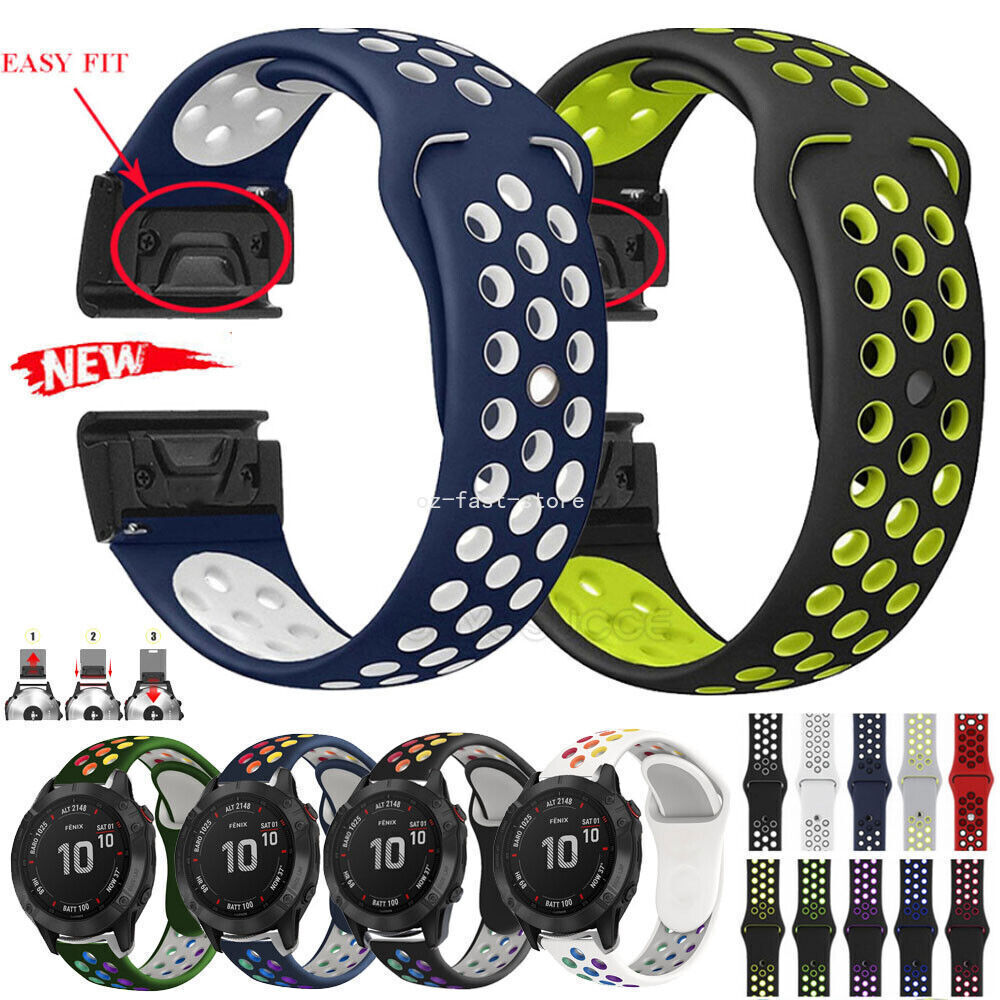 For Garmin Fenix 5 5X 6 6X Pro 7 7X Solar 3 Quick Fit Silicone Watch Band Strap