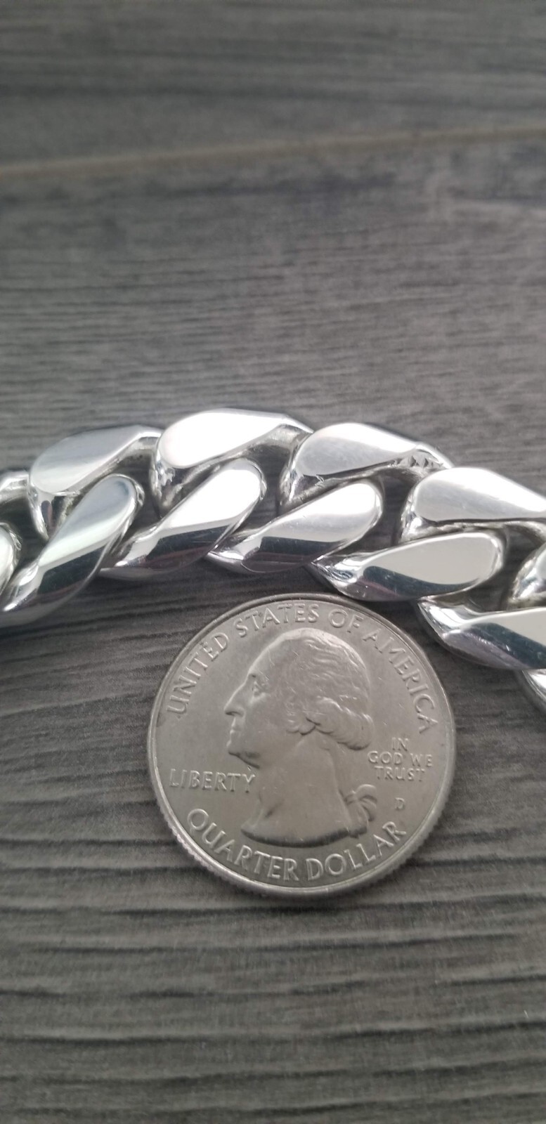 925 sterling silver bracelet / esclava de plata 925 cuban link 102.7g 8.5″ 15mm