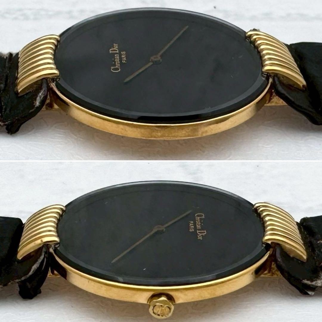 Dior Bagheera Black Moon 47.153.3 Gold Quartz Watch Japan 0715607