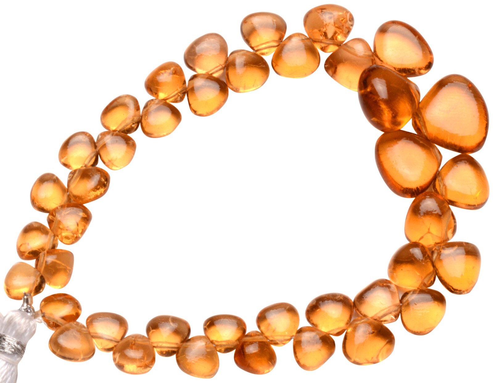 Natural Gem Citrine 6 to 13 mm Size Smooth Heart Shape Beads 7″ Strand