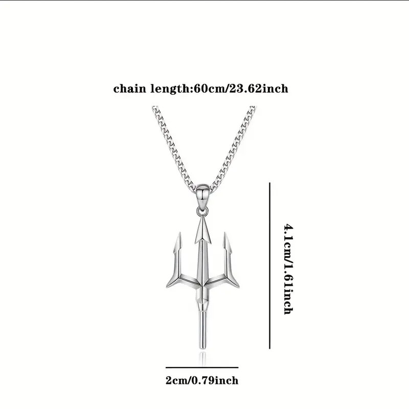 Coat Of Arms Of Ukraine Trident Tryzub Jewelry Silver Pendant Necklace