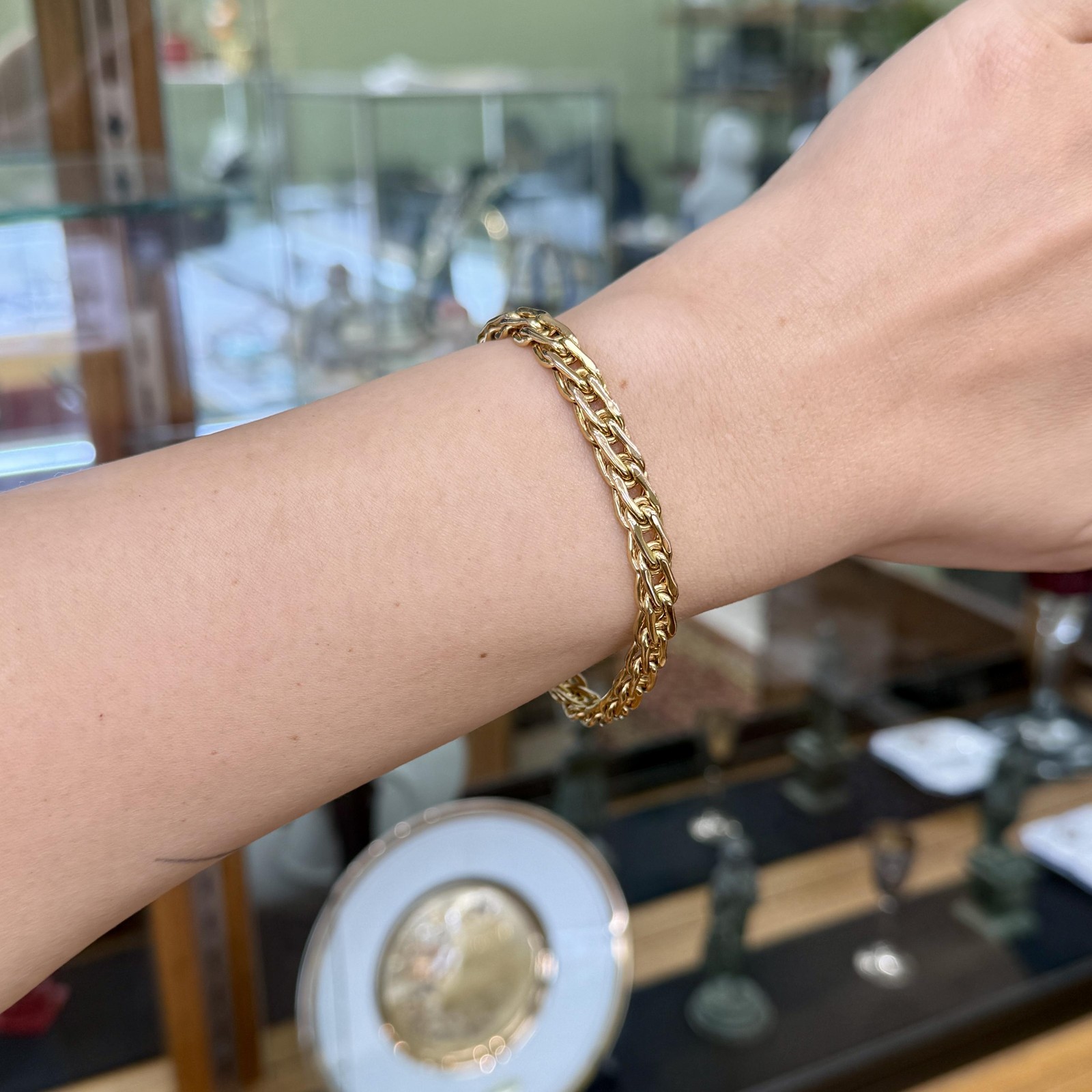 1980’s Unoaerre Gold Link Bracelet 14k Yellow Gold