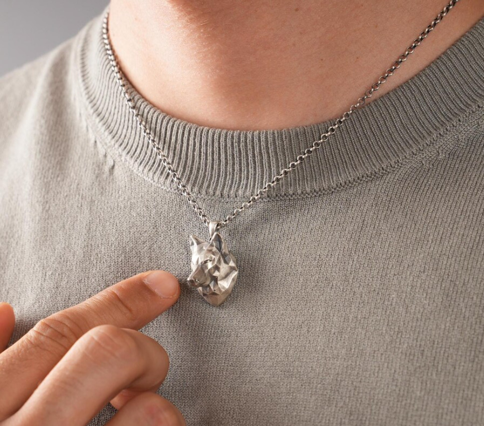 Unique Wolf Head Cut Pendant 925 Sterling Silver For Unisex Pendant Necklace