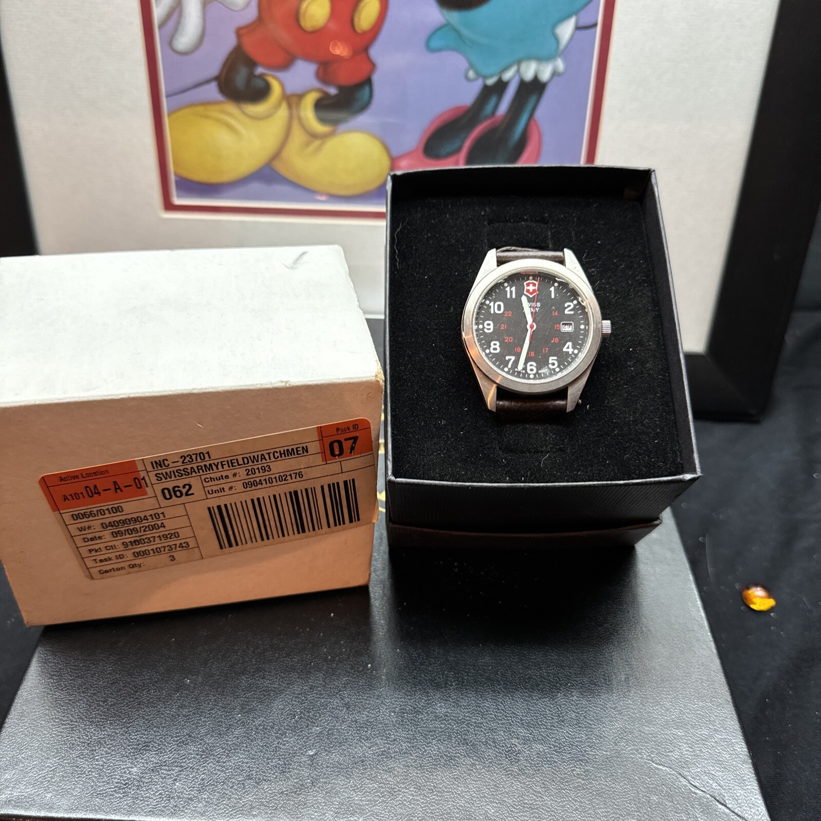 Mens Swiss Army Victorinox Black And Red Dial