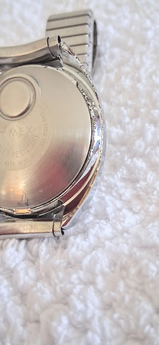 Vintage Timex Electric Dynabeat Mens Watch All Silver Tone With Day-Date SS Band