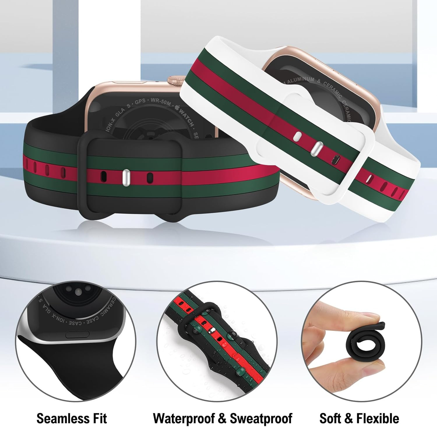 2 Pack Designer Bands Compatible with Apple Watch Band 38Mm 40Mm 41Mm 42Mm 44Mm