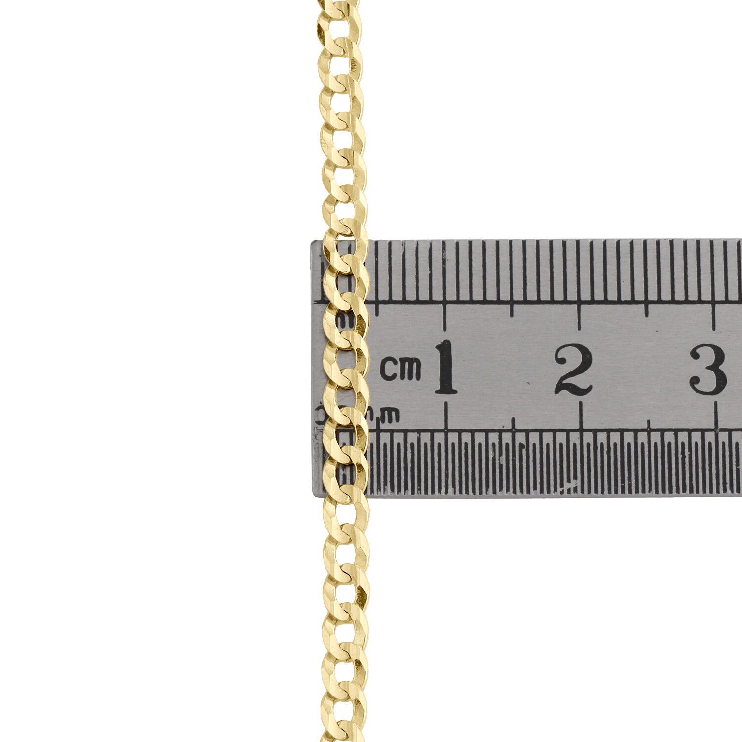 14K Yellow Gold 3.50mm Solid Plain Curb Cuban Chain Link Necklace 16 – 30 Inches