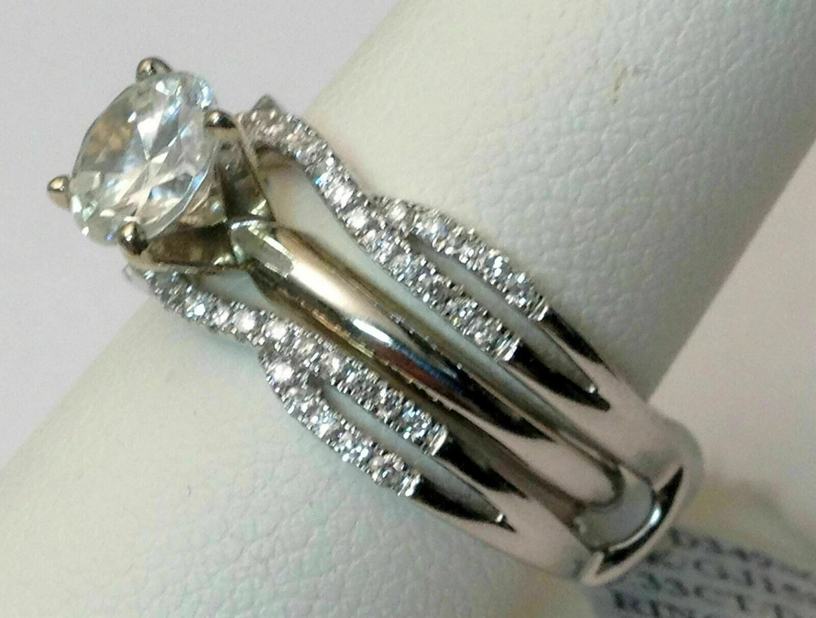 3Ct Lab Created Diamond Solitaire Enhancer Engagement Ring 14k White Gold Finish
