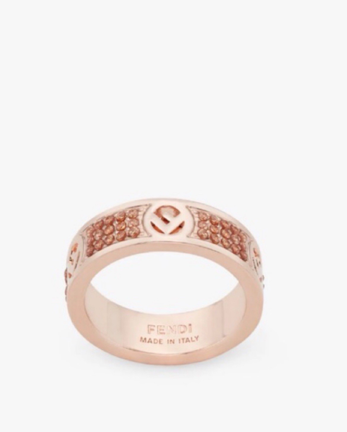 Fendi F Is Fendi Ring Crystal in Rose Size Medium/ M