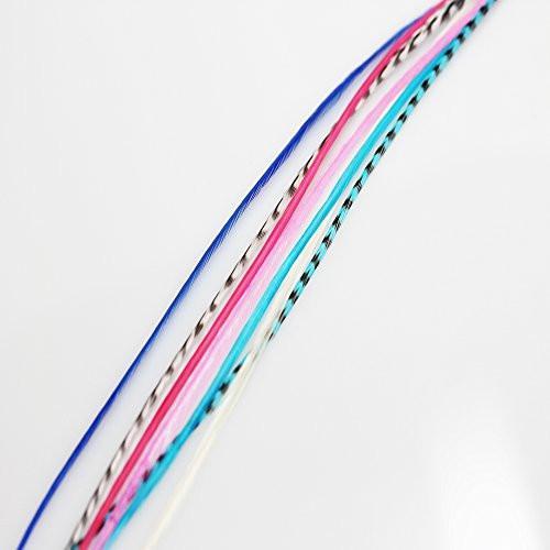7 feathers in Total 7-10 Mermaid Mix Long Thin Feathers for Hair Extension 7 Fea