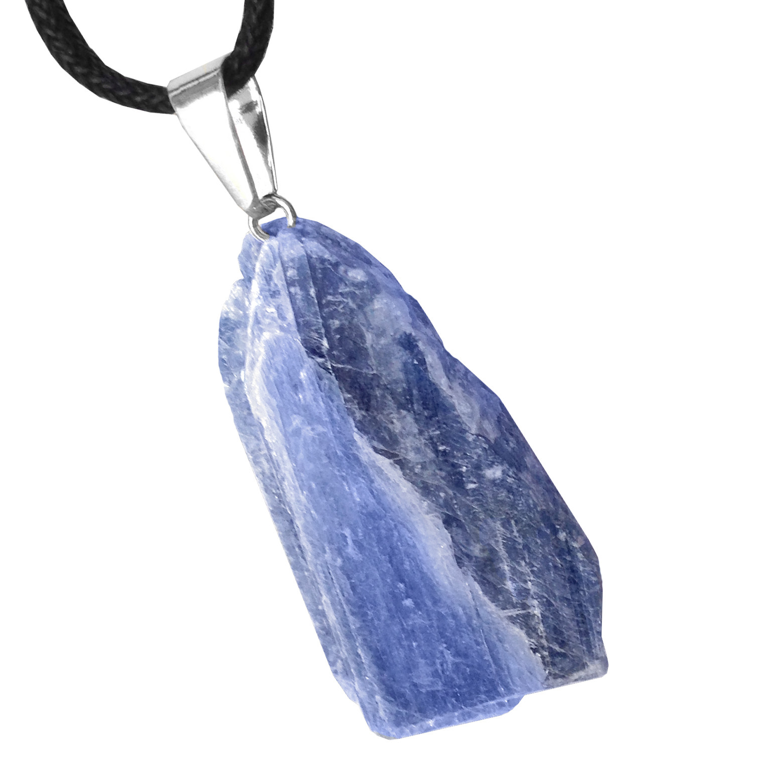 Natural BLUE Kyanite Pendant Sterling Silver Necklace Rough Gemstone Chakra Heal