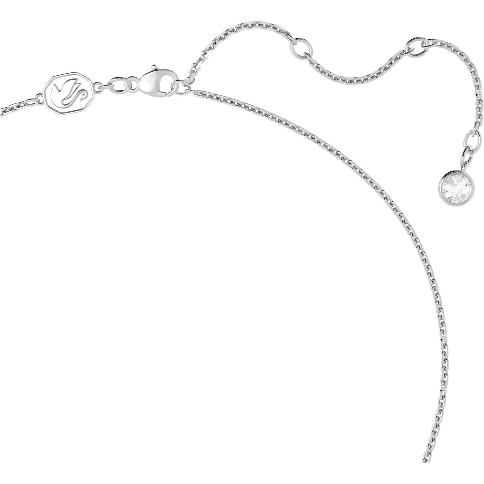 Swarovski Women’s Pendant Necklace Una Pink Crystal Rhodium Plated Large 5631931