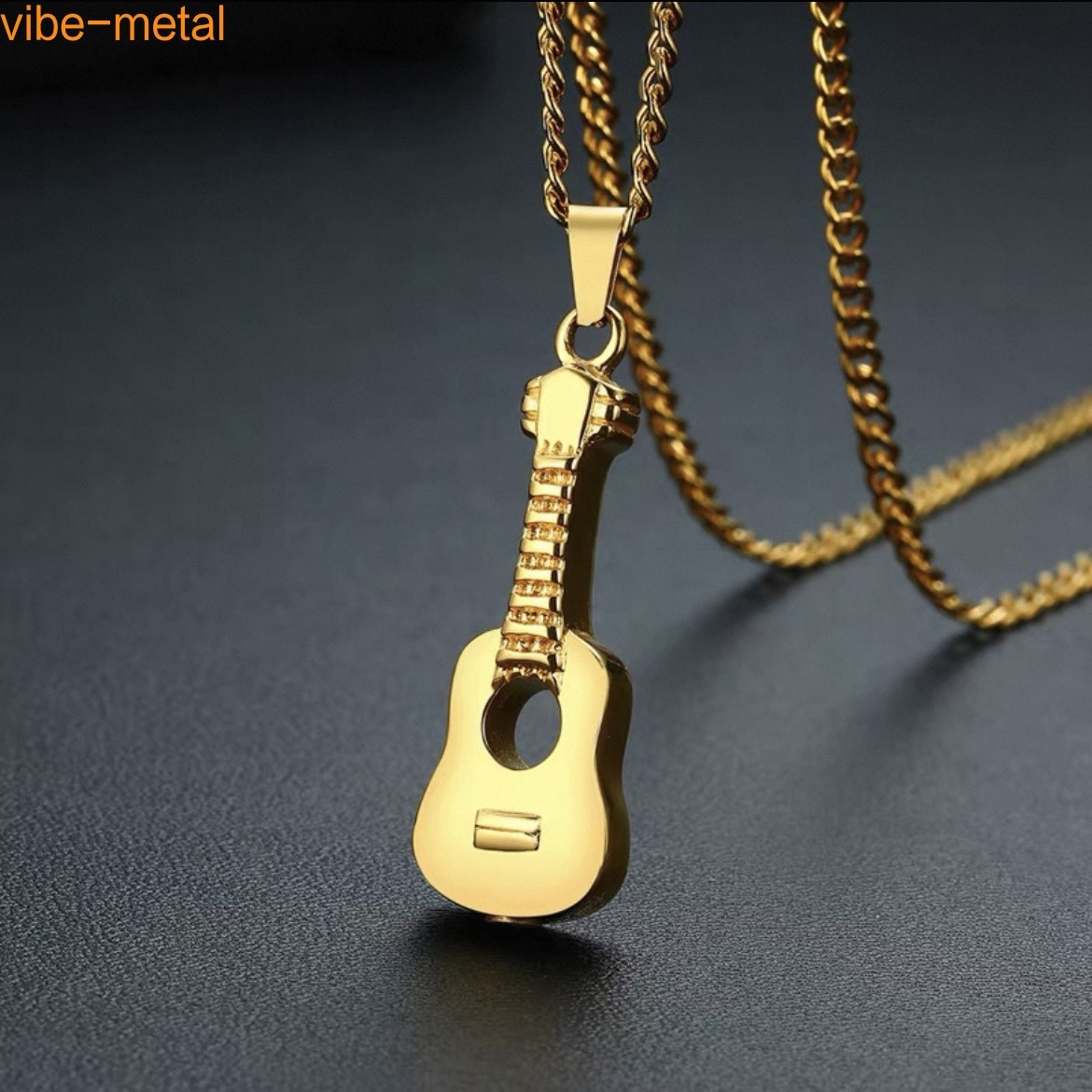 Guitar Cremation Pendants Ashes Holder Box Memorial Urn Necklace Stainless Steel