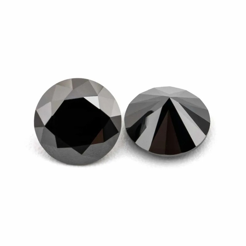 3-6.5mm 1/5/10pcs D Color Round Black Loose Moissanite Real Gemstone Pass Tester