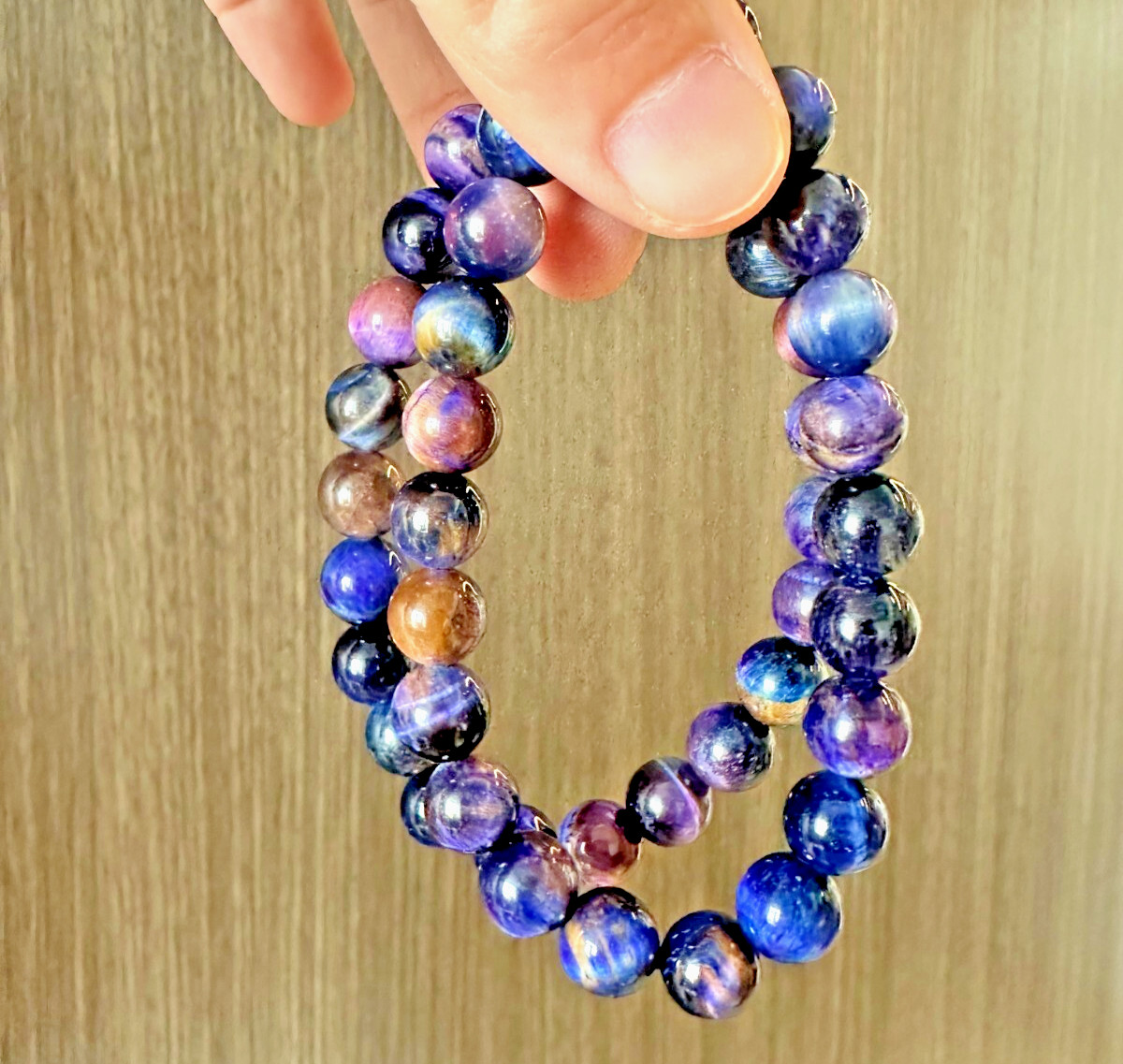 Purple and Blue Sugilite Round Beads Bracelet | Healing Crystal Gift for Her