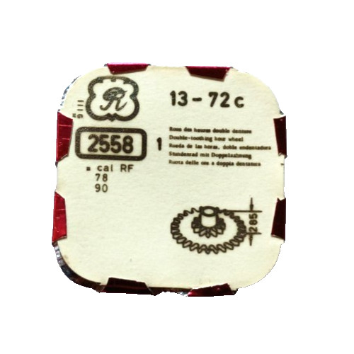 Valjoux 72C 78 90 Hour Wheel Double-toothing SS watch part #255/357 2558 Ht.2.85
