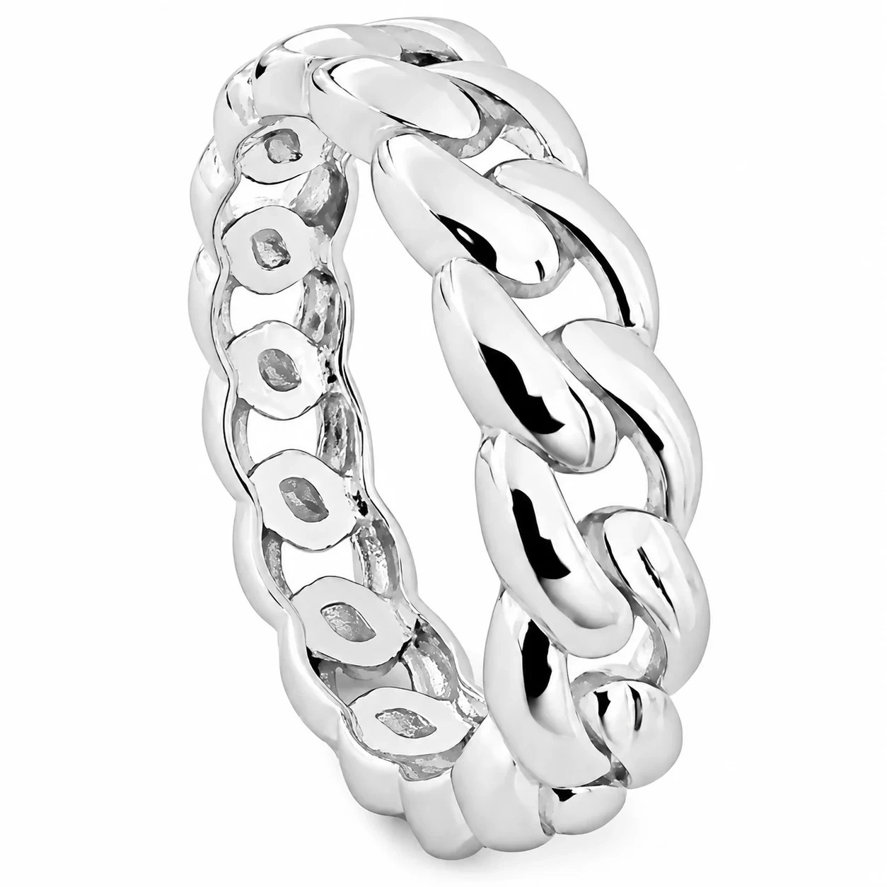 Men’s Real Solid 925 Sterling Silver Ring Miami Cuban Link 6MM Size Pinky 6-13