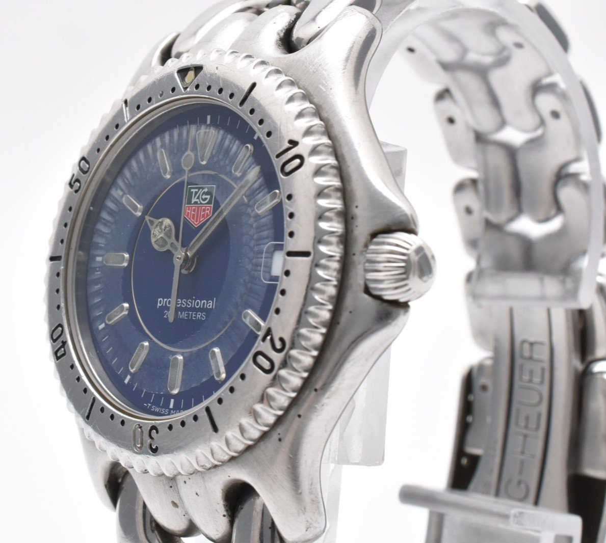 [Near MINT] TAG HEUER S/el WG111A Navy Blue Dial Quartz Men’s Watch From JAPAN