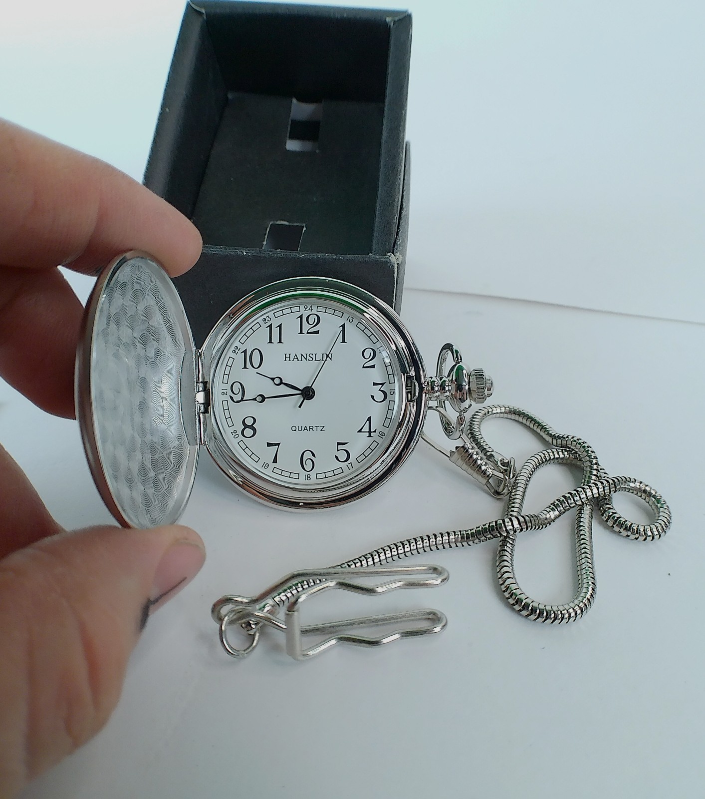 Tropicana pocket watch with chain, box