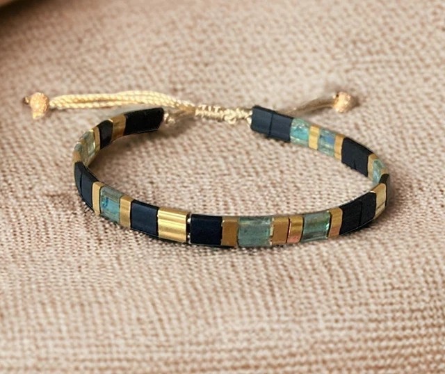 Miyuki TilA 24k Gold Plated Handmade Boho Women Adjustable Healing Bracelet Gift