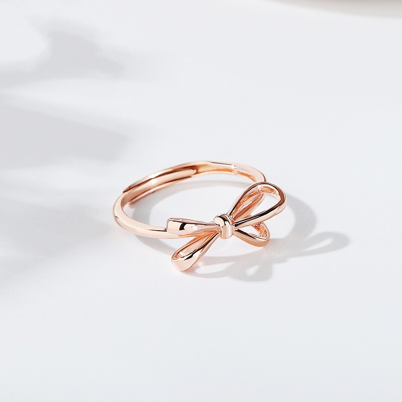 Bow Tie Bowknot Band Ring in 925 Sterling Silver