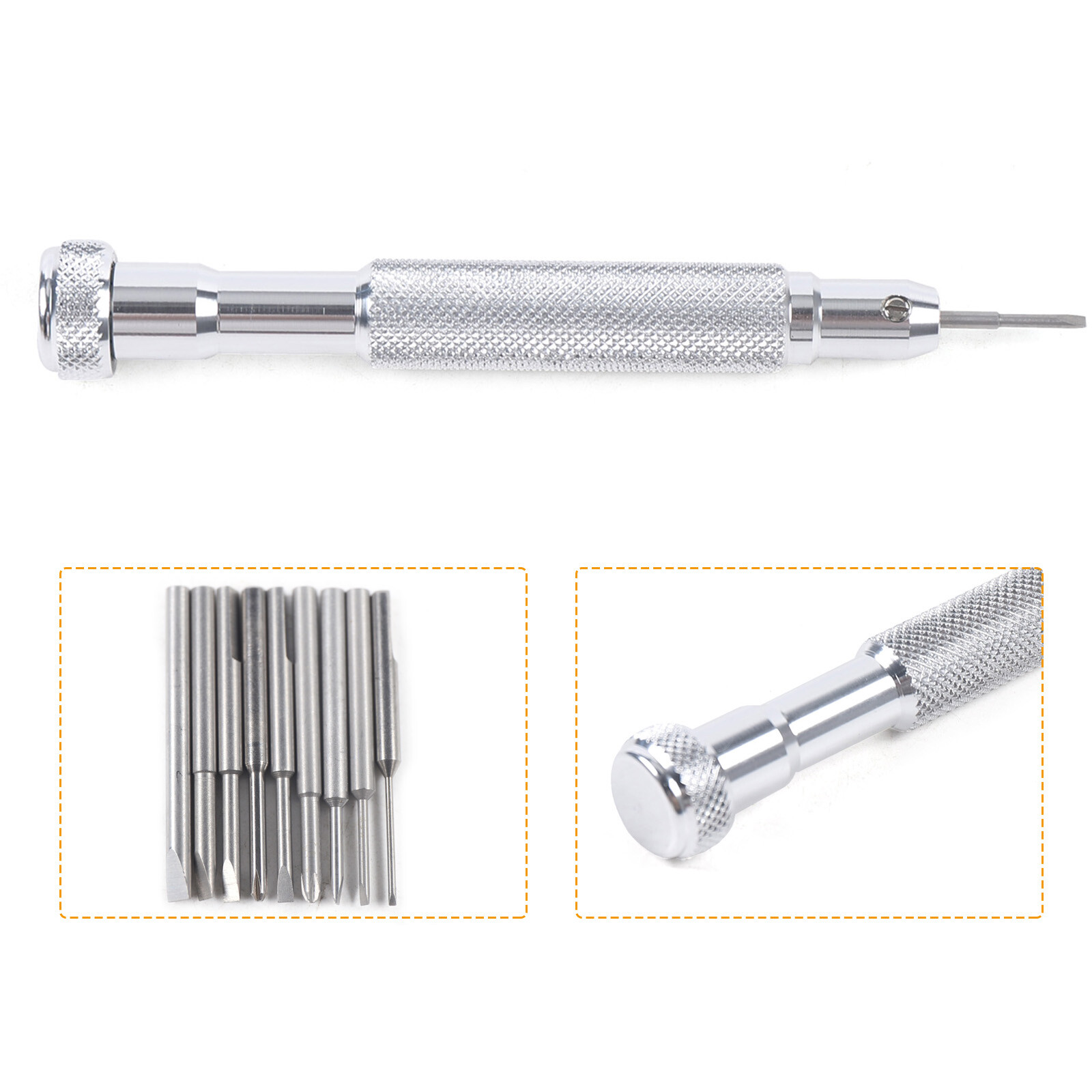 Precision Screwdriver Watch Jewelry Watchmakers Repair Tools w/ Cross&Flat Blade