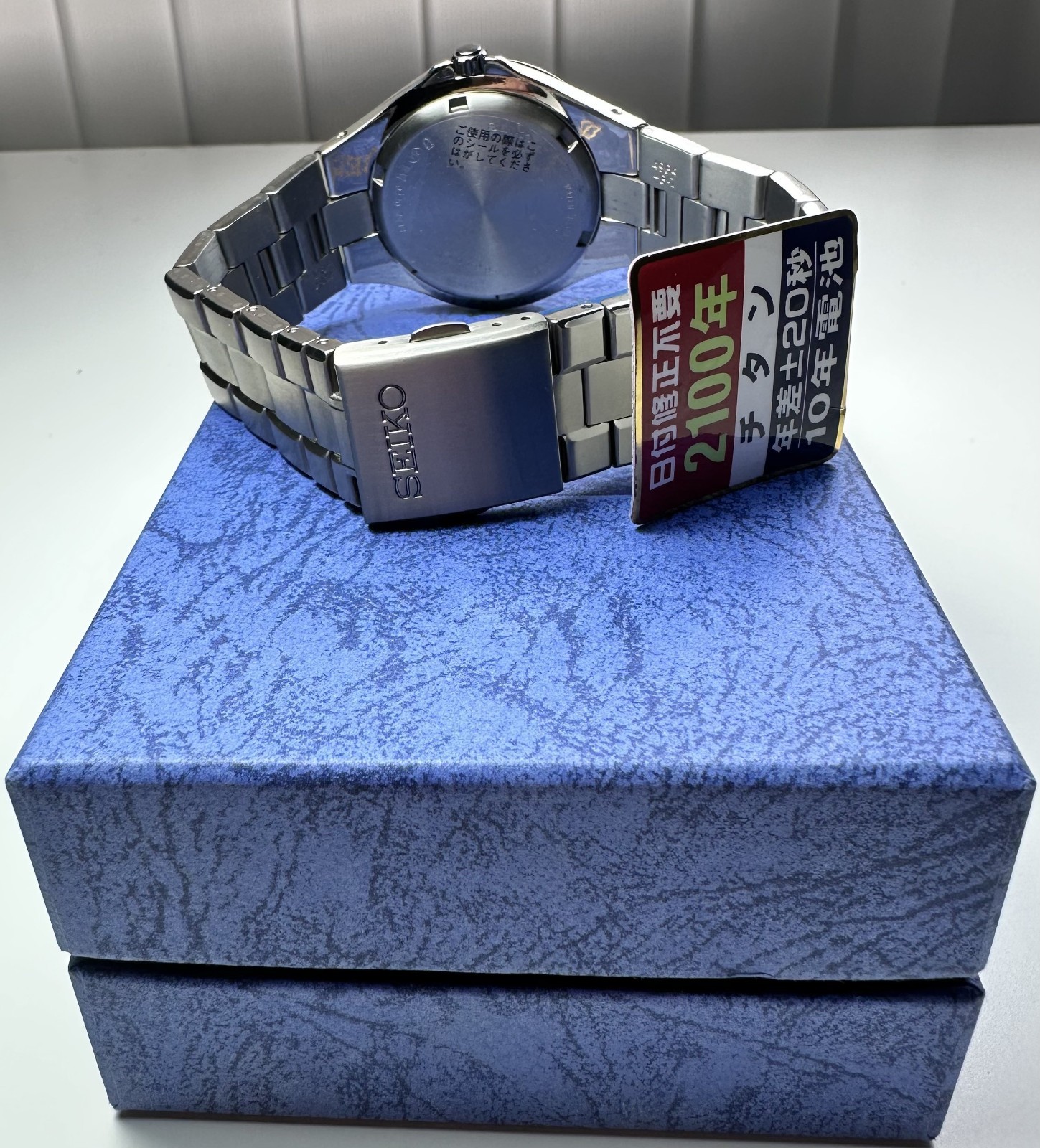 NEW SEIKO 8F32 0220 Perpetual Calendar Quartz Titanium Watch Mens Vintage