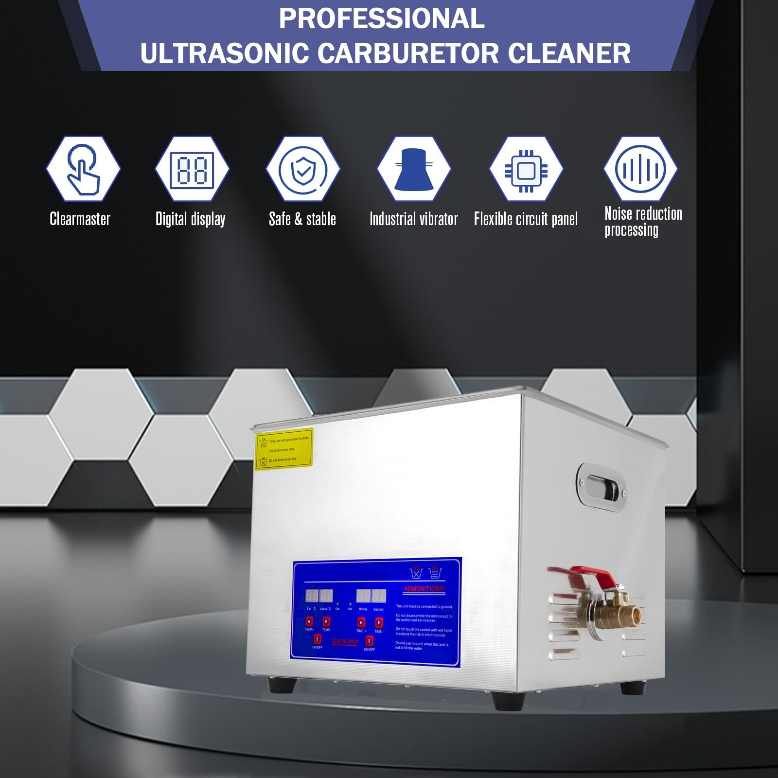 Ultrasonic Carburetor Cleaner, Ultrasonic Parts Cleaner 15L Industrial Ultras…