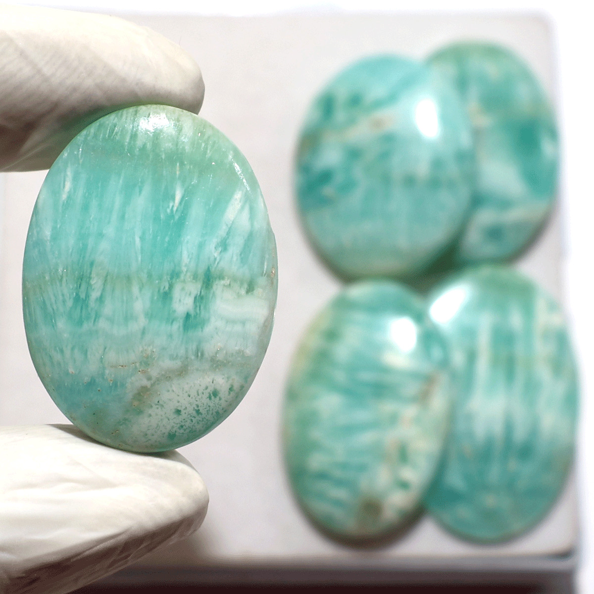 Mineral Waves~ 5 PC Natural Aragonite Hi-Grade 34mm-41mm Oval Cabochon Gemstones