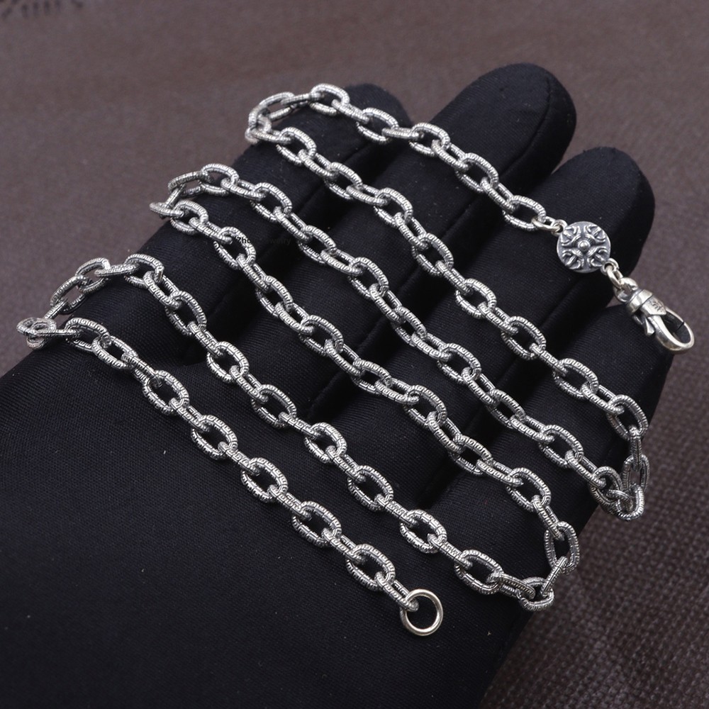 Real 925 Sterling Silver 5mm Cable Link Chain Necklace 23.6inch Fine Jewelry