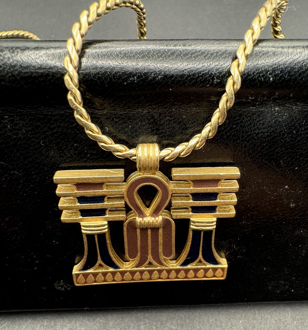 Mid Century Vintage D’Orlan Necklace Egyptian Revival Stunning Statement Piece