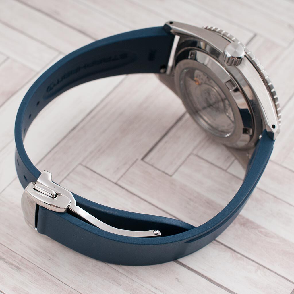 Deployant FKM Rubber Quick Release Watch Straps fits Omega Tag Heuer deployment