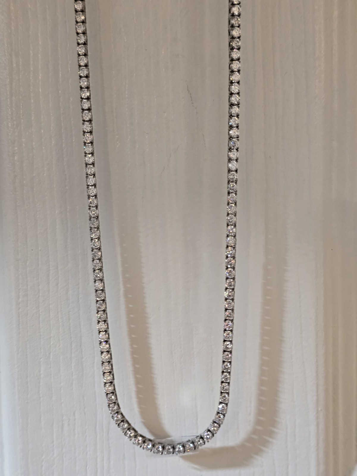Qorn Moissanite Tennis Chain 3mm 18″ GRA Certified Flawless FL D Color 3EX Steel