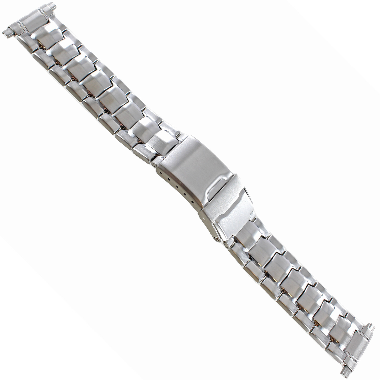 18-22mm Speidel Silver Stainless Fold Over Deployment Buckle Watch Band 1625