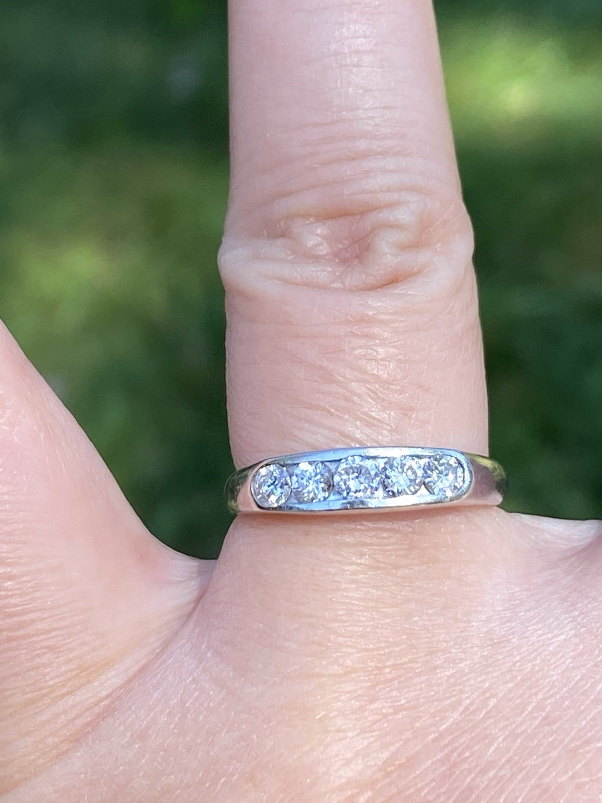 Platinum 0.50CTW 100% Natural Diamond Band Ring Size 7, 4.08 Grams
