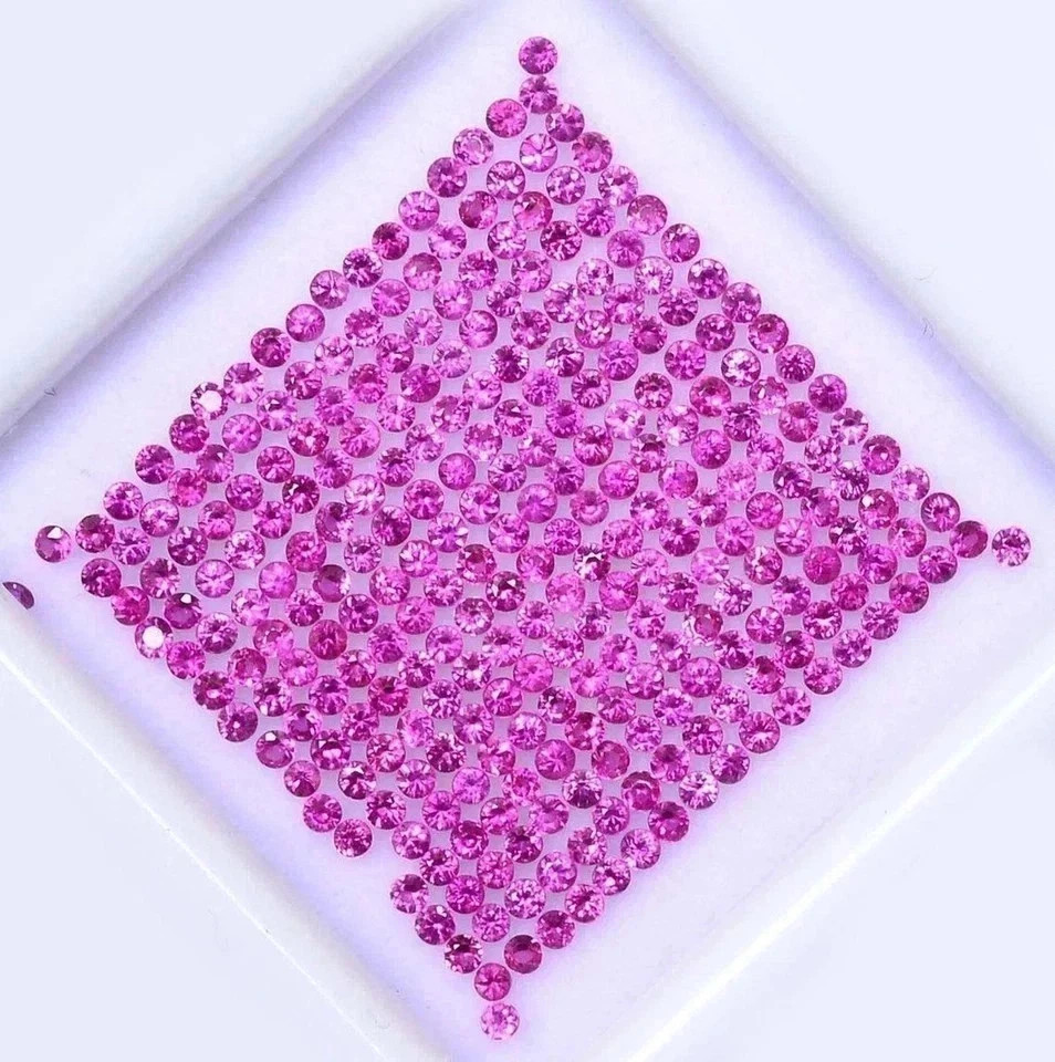 Natural 3 mm 200 Pcs Mixed Lot– Green ,Blue, Pink &Orange Sapphire (50 Pcs Each)